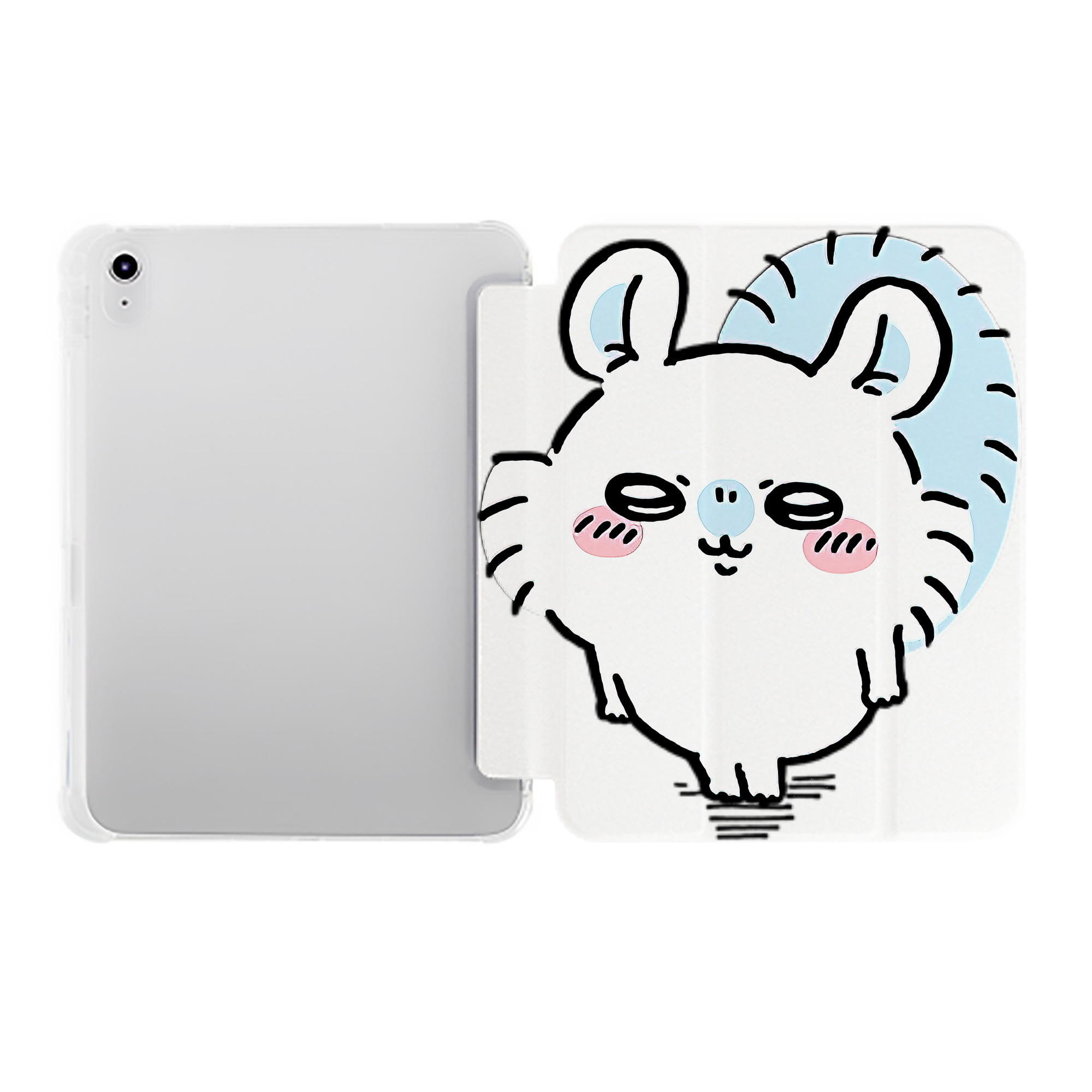 （画像用） ちいかわ モモンガ Chii-kawa Momonga IPad ケース ペン収納付き 三つ折りスタンド PUレザー×シリコン 対応機種9.5/10.5/10.9インチ